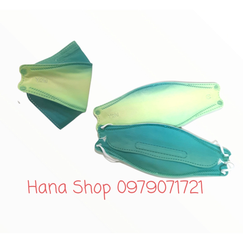 Khẩu Trang 4D Yoki hàng cty 4 lớp kháng khuẩn - Màu tím - xanh galaxy- cầu vồng (bịch 6 cái)