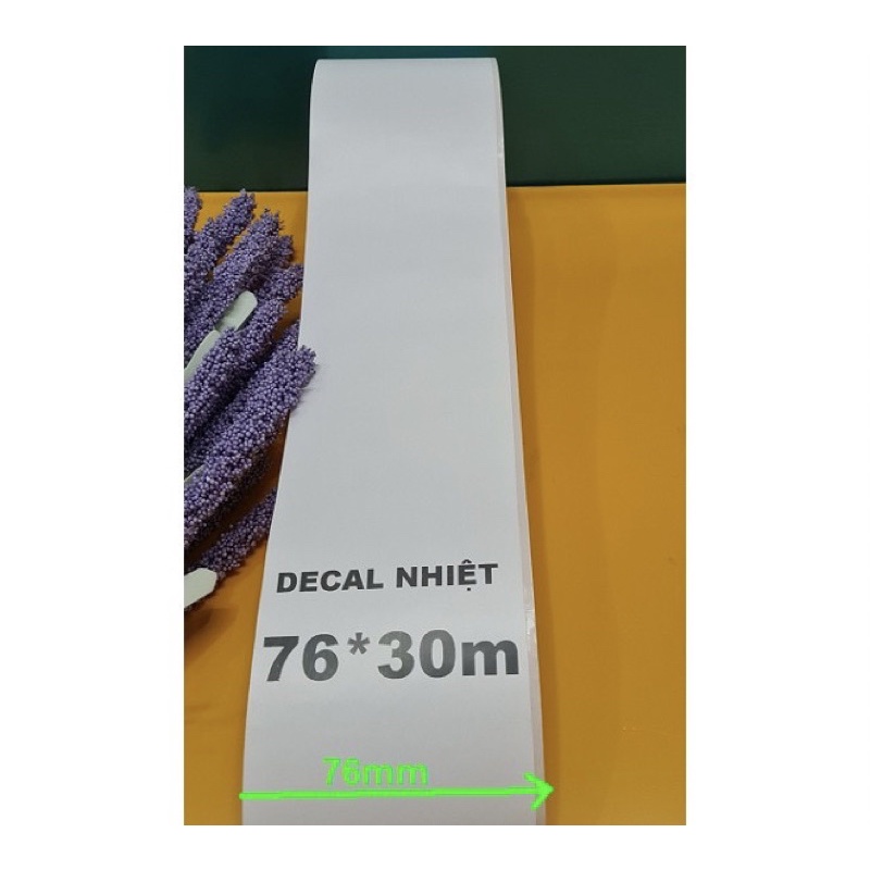 Giấy In Bill k77 30 mét- Giấy In Nhiệt K77 có Keo Dán- Decal K80 Liên Tục