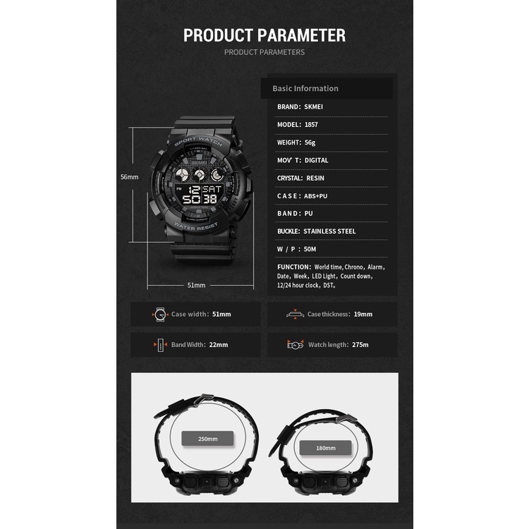 Đồng Hồ Điện Tử Thể Thao SKMEI 1857 Chống Nước Cho Nam