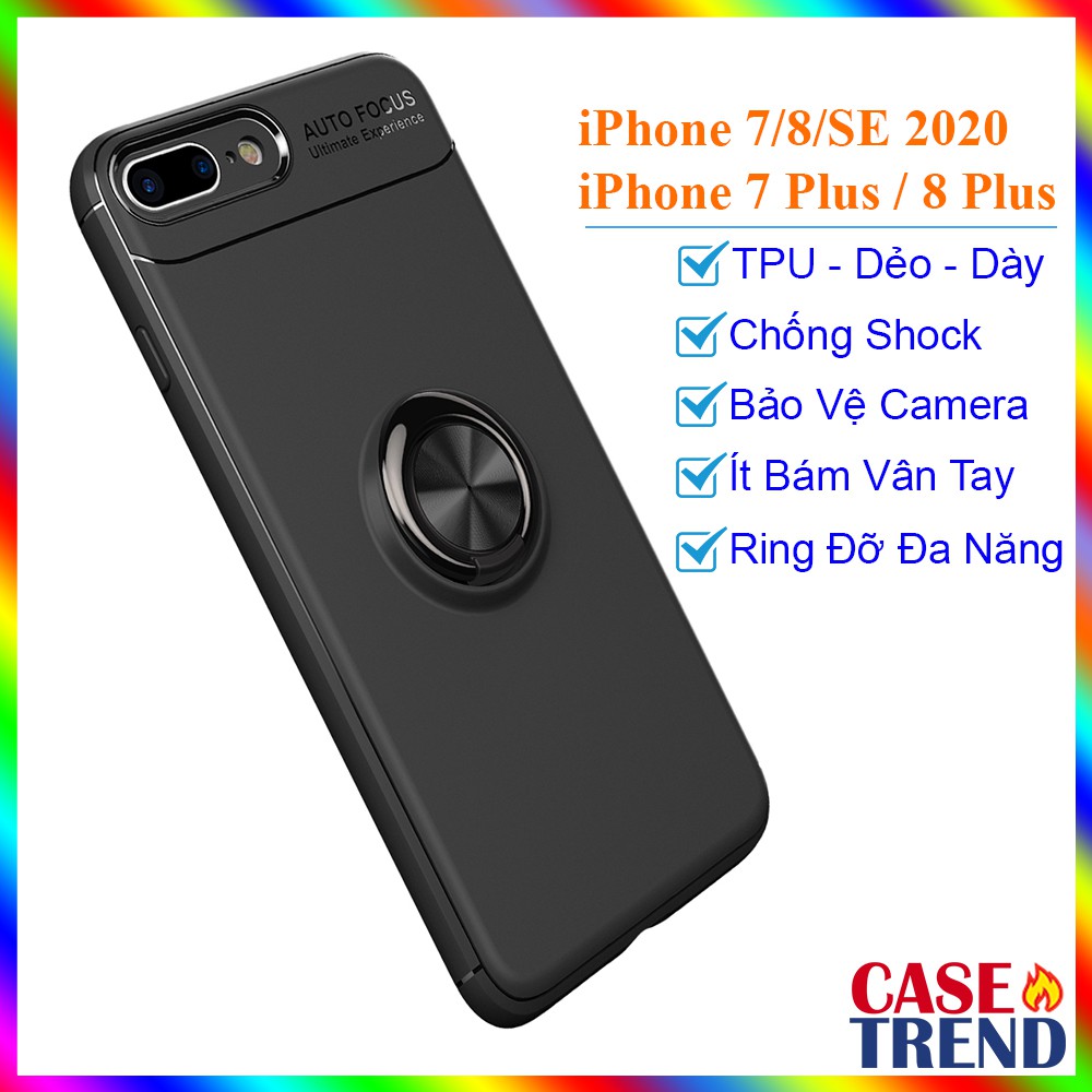 Ốp Lưng iPhone 7/8/SE 2020 7 Plus 8 Plus Có Giá Đỡ Đa Năng Auto Focus Dẻo Chống Sốc Chống Bẩn Bảo Vệ Camera