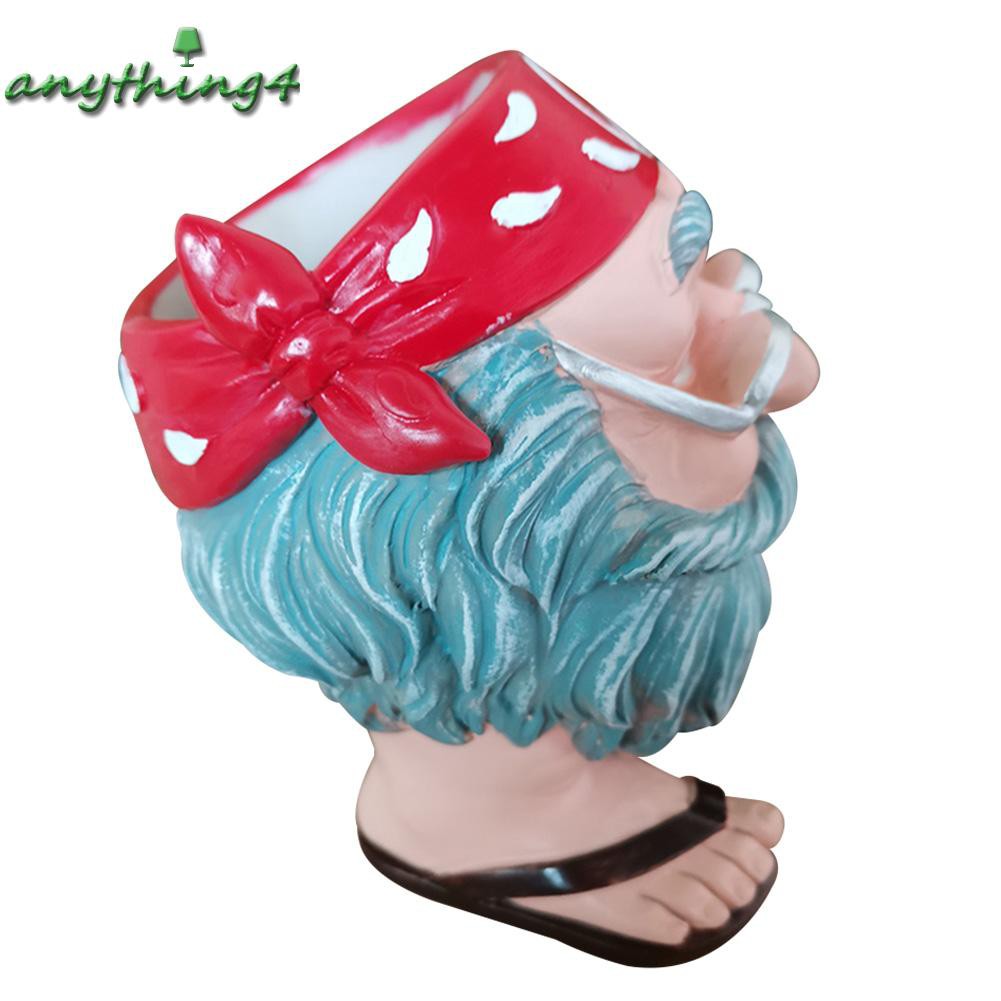 READY√ANY❀Funny Expression Resin Muggle Face Flower Pot Statue Interesting Plant Vase