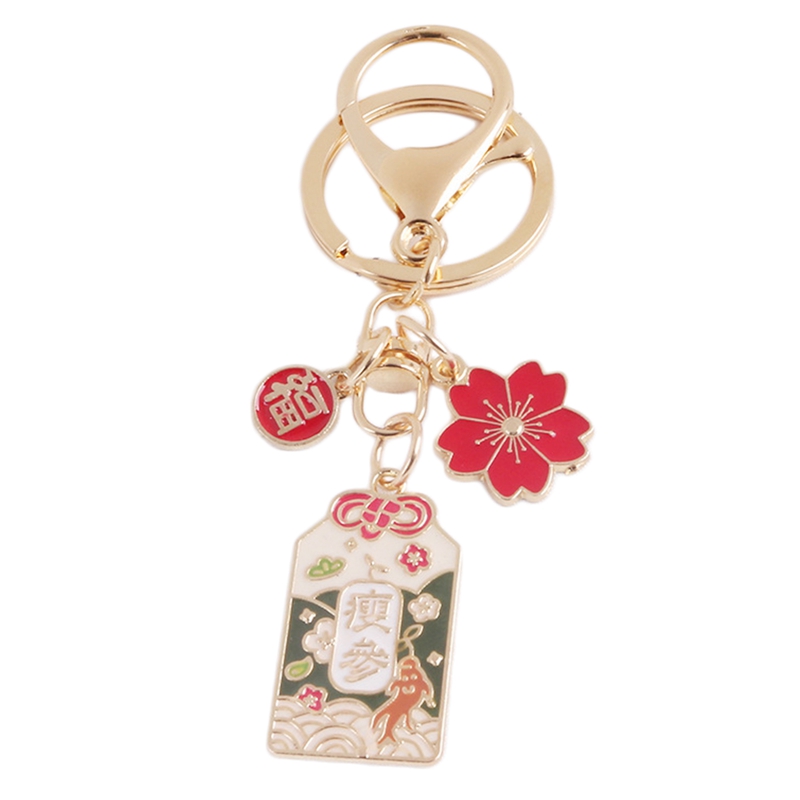 flowersqueen Móc khóa hình hoa anh đào phong cách Nhật Bản xinh xắn dễ thương