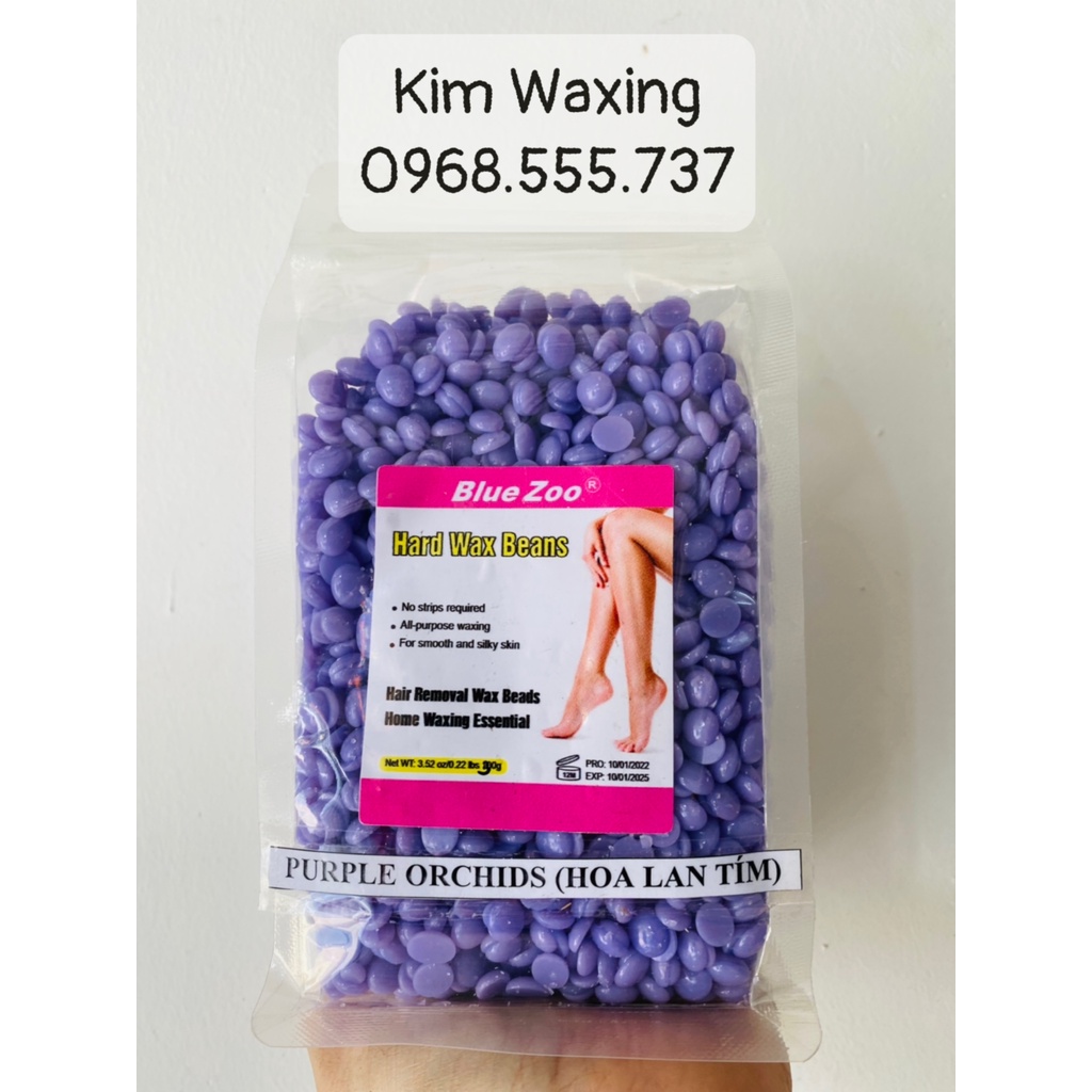 300g Sáp tẩy lông Hard wax beans Hoa Lan tím Bluezoo Premier Cao cấp