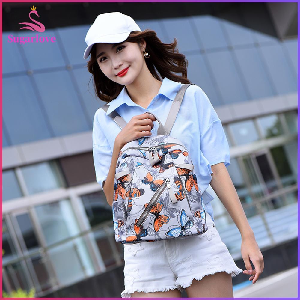Beautiful ❤SG Oxford Backpack Students Girl Butterfly Print Travel Mochila School Daypack