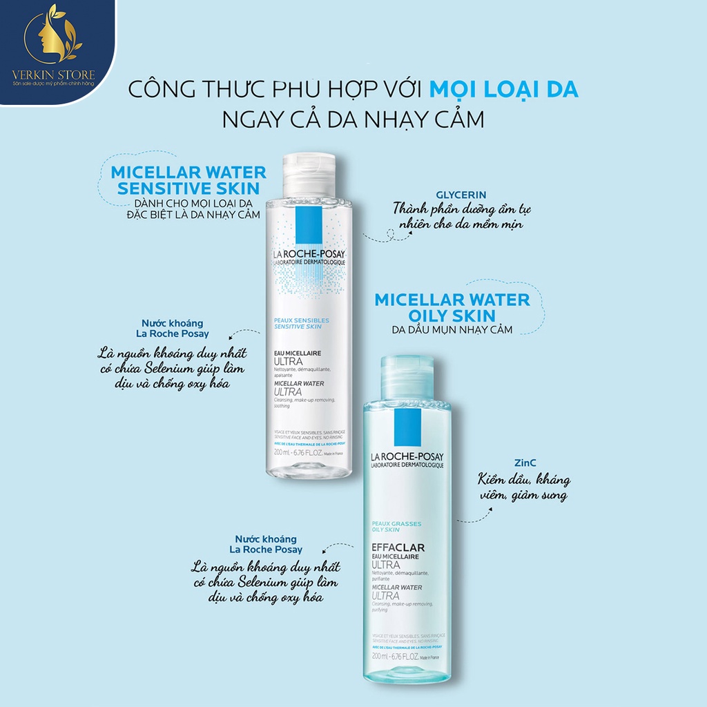 Nước tẩy trang La Roche-Posay cho da nhạy cảm  - Verkin Store