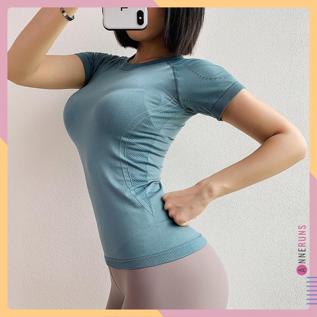 Áo Thun Ngắn Tay Thể Thao Nữ Junan (Đồ Tập Gym,Yoga) (Không Quần) II Annerun Việt Nam