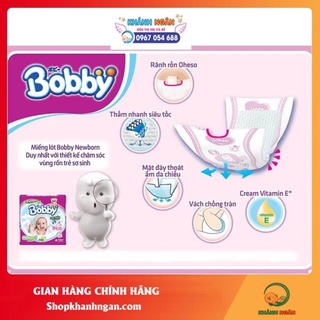 Tấm lót sơ sinh Bobby Newborn 2 (60 miếng) KM 6 miếng tả quần M