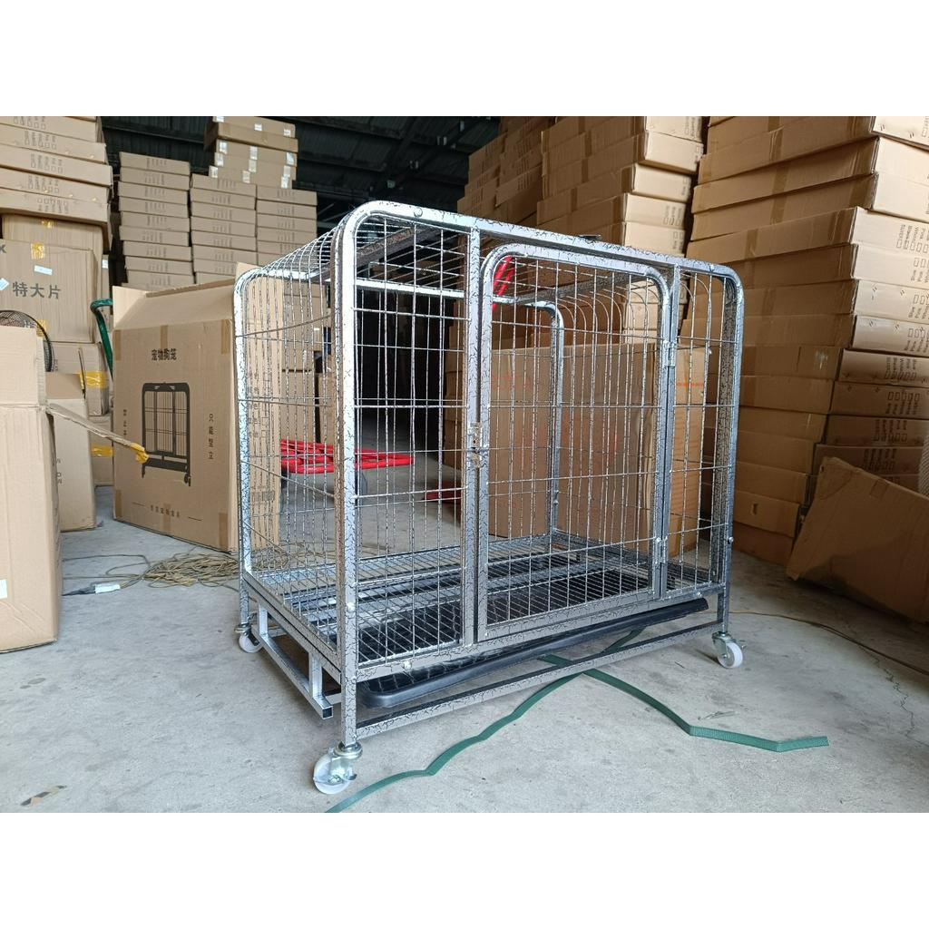 Chuồng Chó Nan Ông Màu Đen và Trắng Sơn Tĩnh Điện Dành Cho Chó Lớn Size 80x54x76cm