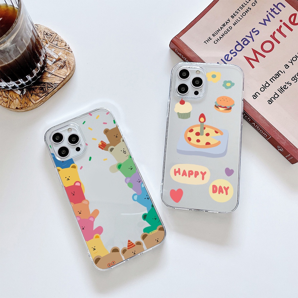 Ốp Điện Thoại Silicon Mềm Trong Suốt Họa Tiết Hoạt Hình Cho iPhone 11 12 13 Pro max mini XS max x xr 4 5 6 7 8 S PLUS SE 2020