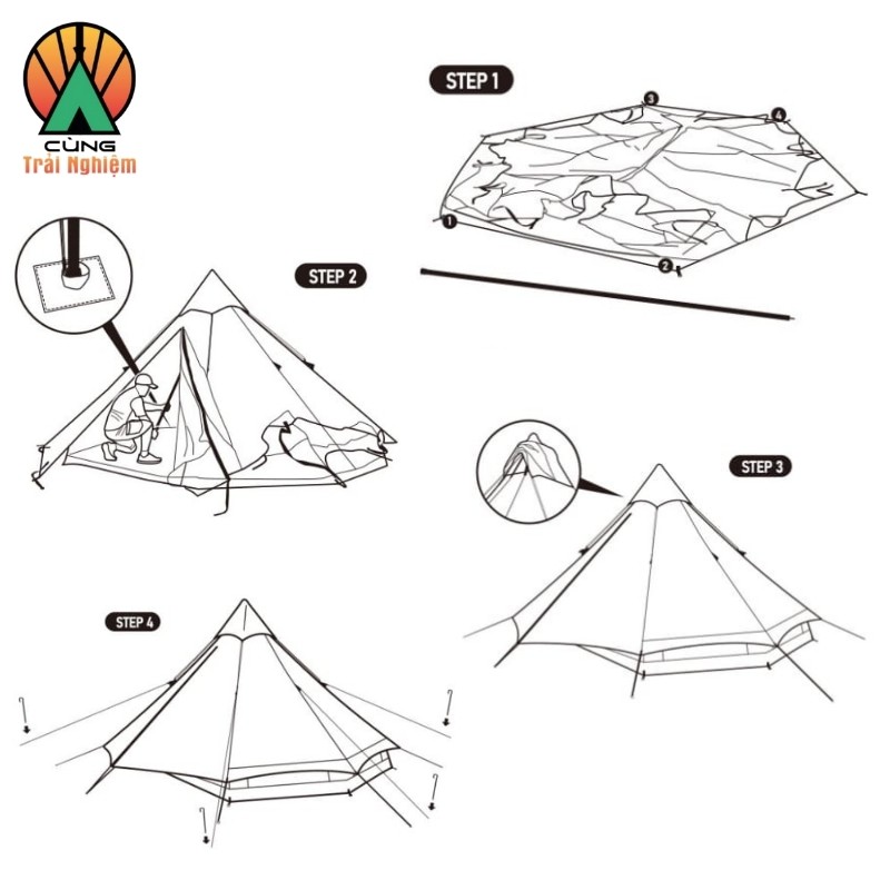 [CHÍNH HÃNG] Lều Dã Ngoại Cắm Trại Glamping NatureHike Brighten 6.4 Chống Nắng NH20ZP004