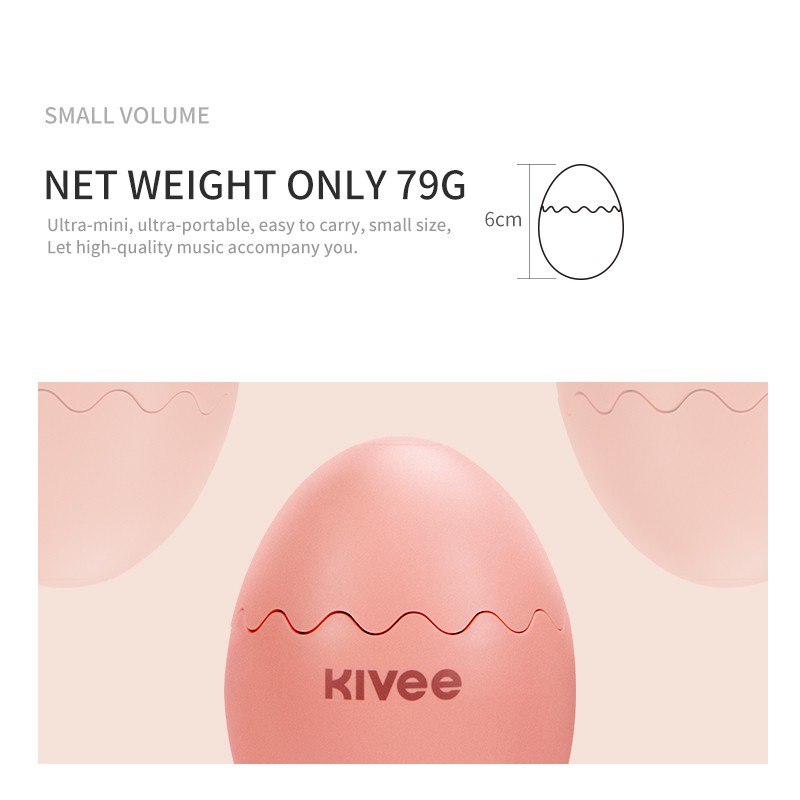 Kivee MW08 Loa bluetooth mini thiết kế hình quả trứng phạm vi kết nối lên đến 10m