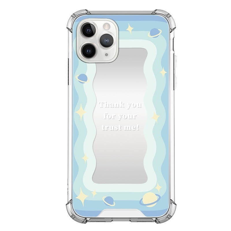 Ốp Điện Thoại Tráng Gương Hình Hành Tinh Màu Xanh Dương Cho Iphone 14promax 13mini 11 12pro 678Plus xsmax xr