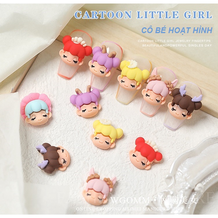 Charm Bé Gái CUTE Màu Kẹo Hoạt Hình Đáng Yêu