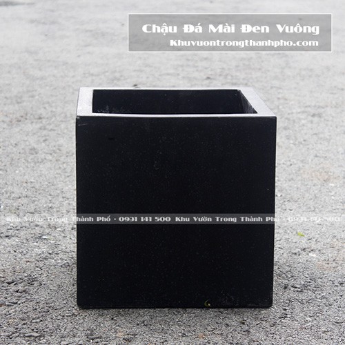 Chậu xi măng đá mài vuông 40x40cm, chậu đá mài vuông 40x40cm trồng cây