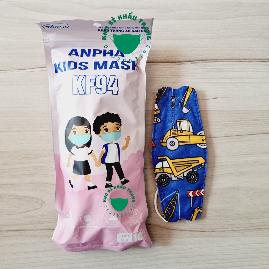 Túi 10 cái khẩu trang Kf94 kids Anpha