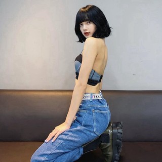 Quần Jean cạp cao Lisa Blackpink