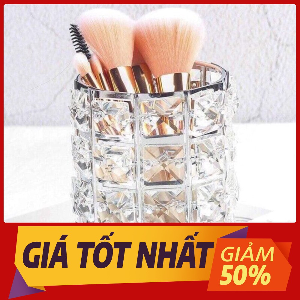 [Sale toàn shop] Lọ đựng cọ trang điểm pha lê