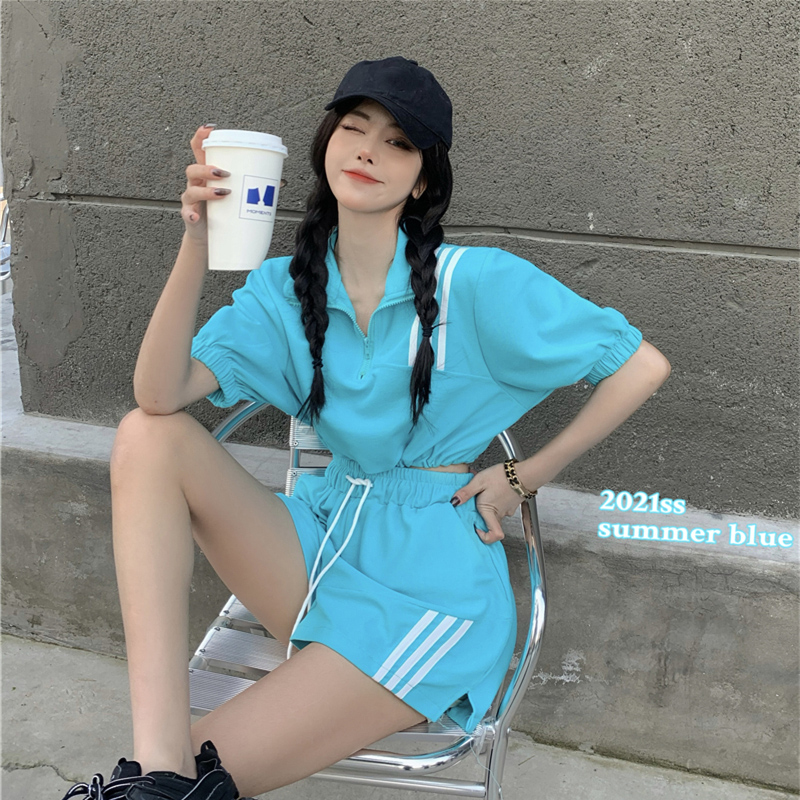 IELGY Set Áo + Quần Short Thể Thao Ống Rộng Thời Trang Hè 2021 Cho Nữ (Có Bán Lẻ)