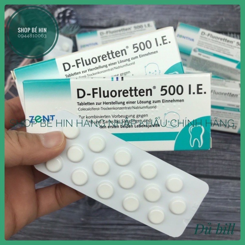 (Đủ bill, HSD 05/22-01/23) Vitamin D Fluoretten 500 I E, bổ sung D3 Flouretten cam kết Hàng Đức chính hãng