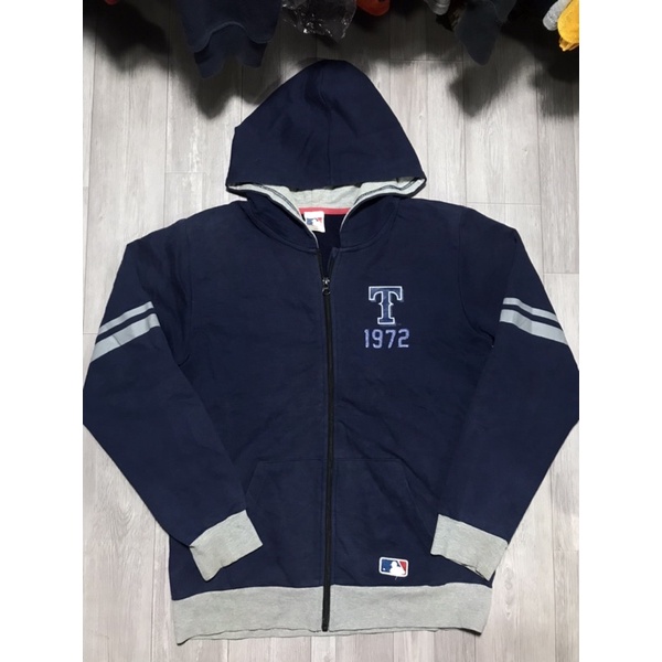 Áo khoác nỉ nam nữ hiệu MLB màu xanh Navy size M