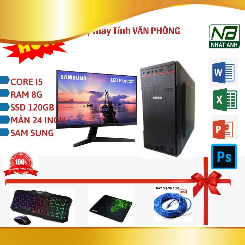 [người bán địa phương] Bộ Máy Tính VĂN PHÒNG VIP 1 Màn 24 inch sam sung bảo hành chính hãng  2 năm