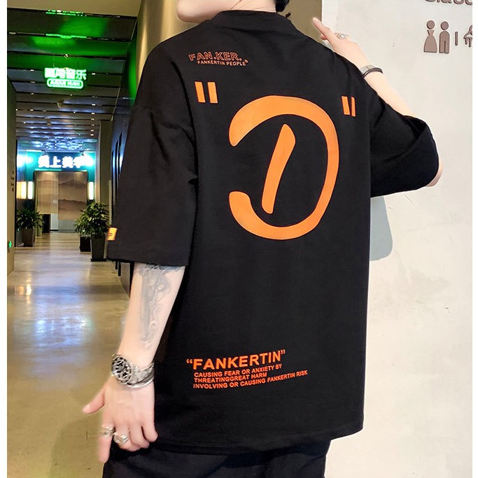 (Ảnh Thật) Áo thun nam tay lỡ form rộng in hình chữ D phong cách mới Nhật Bản | BigBuy360 - bigbuy360.vn