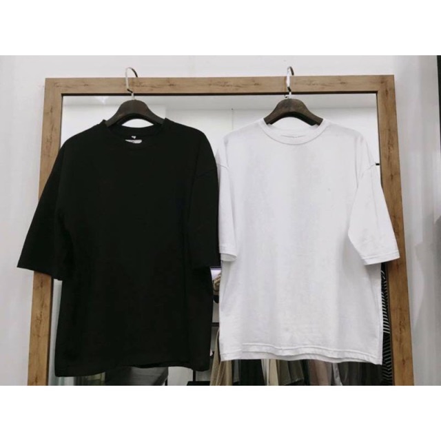 Áo Overtee tay lỡ trơn (cotton 100%) ảnh thật