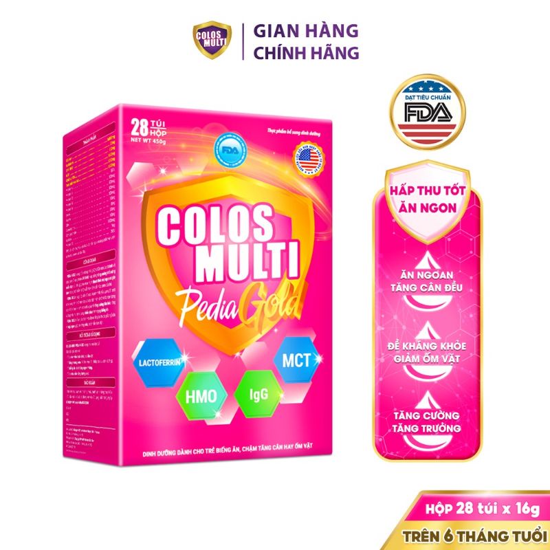 Sữa non Colos Multi Pedia Gold hộp 28 gói × 16g