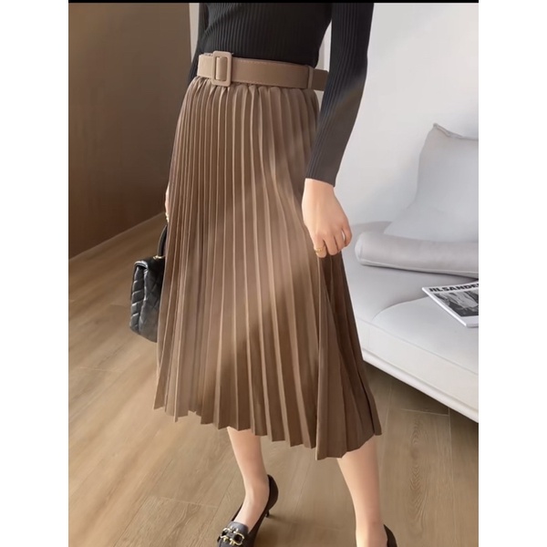 Chân váy midi xếp ly Vero