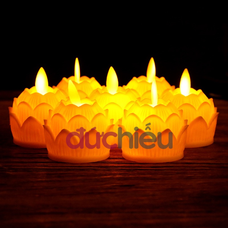 Nến hoa sen điện tử lắc lư như thật – loại nhỏ | Đức Hiếu Shop