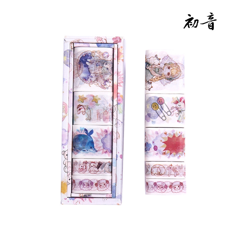 Bộ 5 Cuộn Băng Keo Dòng Star Fantasy Travel Bằng Giấy Washi Trang Trí Album Ảnh/Bút Ký