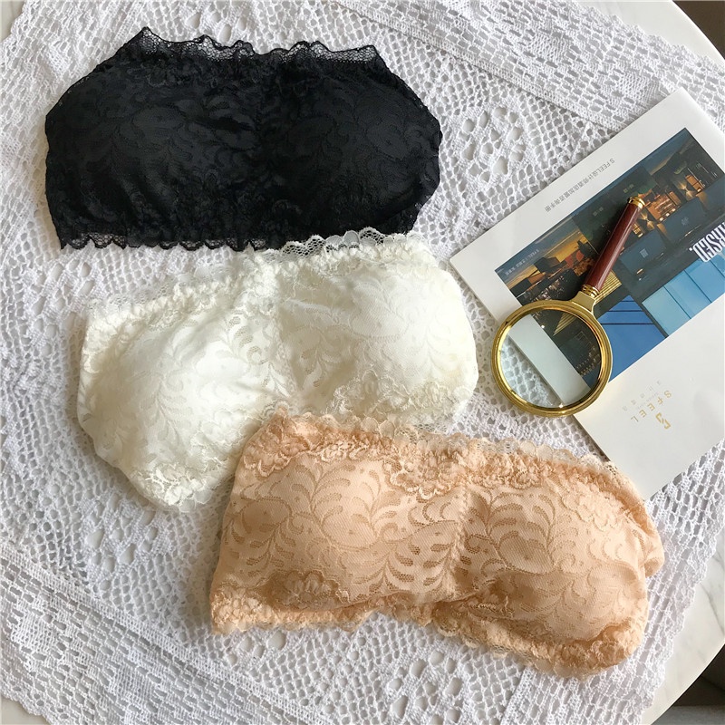 Áo Lót Phối Ren Có Mút Đệm Ngực Dây Chéo Sau Lưng Quyến Rũ