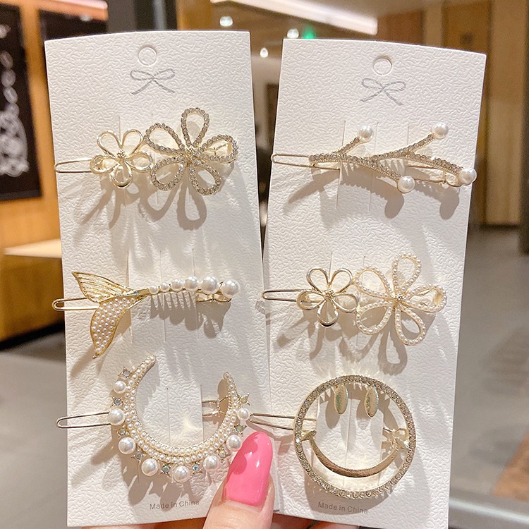 Kẹp Tóc Đính Ngọc Trai Phong Cách Hàn Quốc