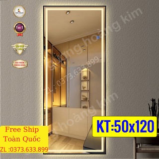 [ giá sỉ ] gương soi toàn thân decor đèn led cảm ứng thông minh - kích thước 50x120 cm