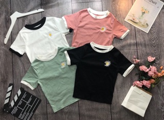 Áo croptop thêu hoa cúc