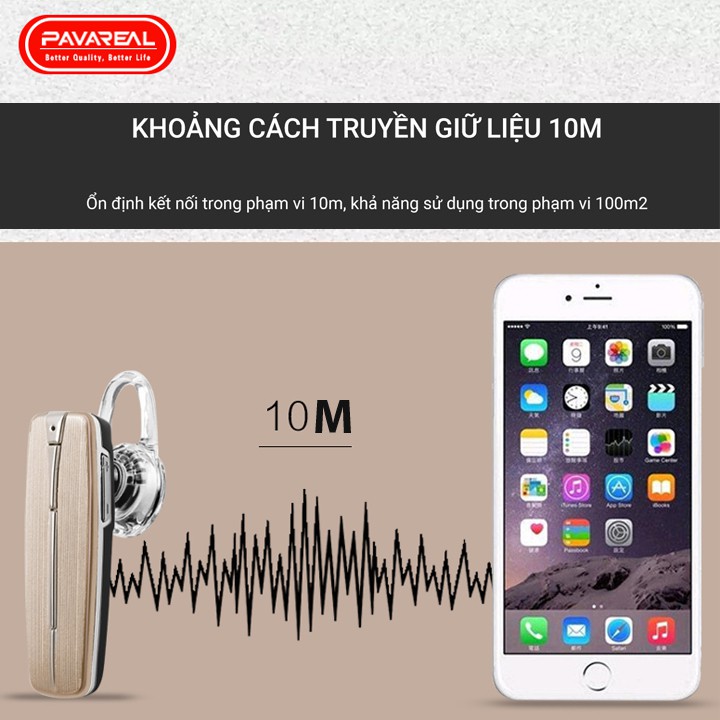 Tai Nghe Bluetooth Cao Cấp PAVAREAL BT56 (Chống Khử Âm Ồn Khi Chạy Xe) - NK
