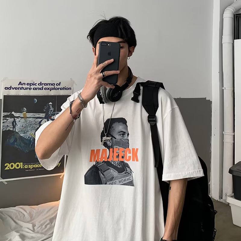 Áo Thun Dáng Rộng In Họa Tiết Hoạt Hình Phong Cách Hàn Quốc Thời Trang Mùa Hè Cho Nam Và Nữ Size M-8XL