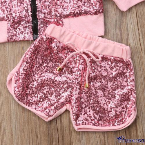 Bộ trang phục đính sequin lấp lánh hợp thời trang cho bé gái từ 1-6 tuổi