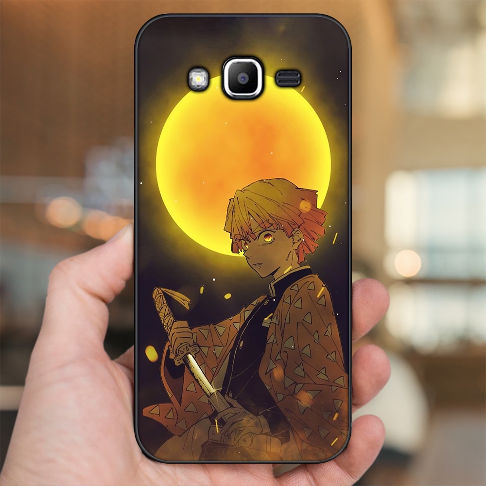 Ốp lưng Samsung J2 Prime, J3 2016, J5 2015 viền đen in hình Zenitsu Kimetsu no Yaiba