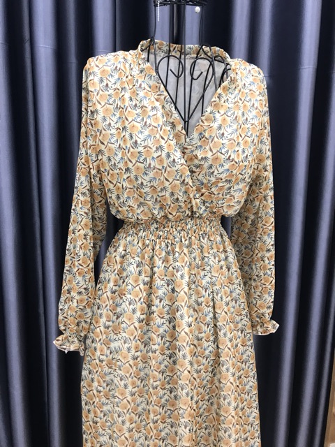 ĐẦM MAXI CỔ TIM ĐẮP CHÉO TAY DÀI (nhiều màu, Khách đặt hàng ib shop check hàng còn-hết nhé | BigBuy360 - bigbuy360.vn