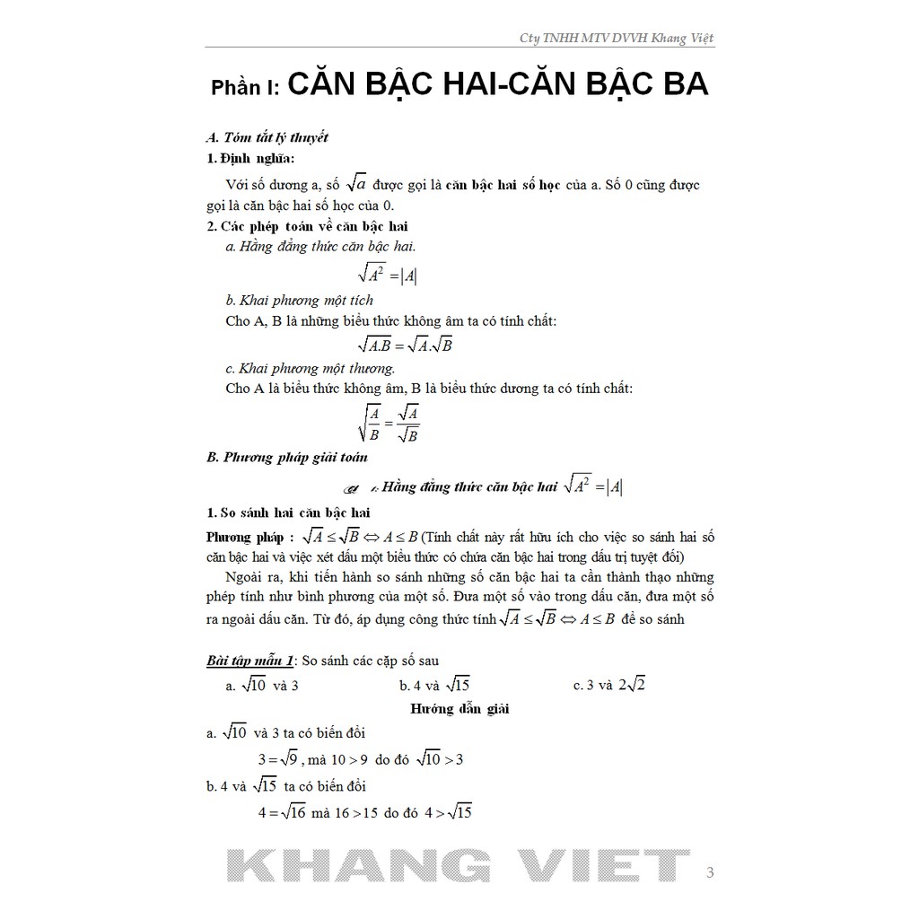 Sách - Bài Toán Qua Các Kì Thi Học Sinh Giỏi Và Luyện Vào Các Lớp 10 Chuyên Đại Số 9 Tập 1