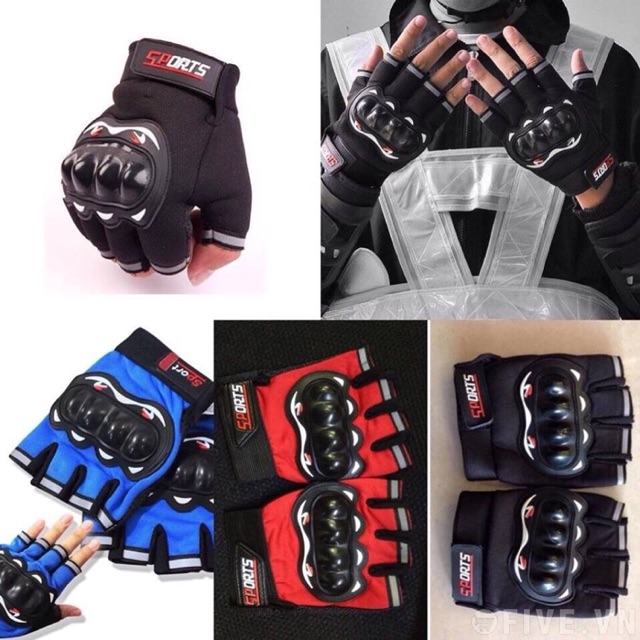 BAO TAY GÙ HỞ NGÓN SPORT - găng tay cụt ngón - găng tay phượt