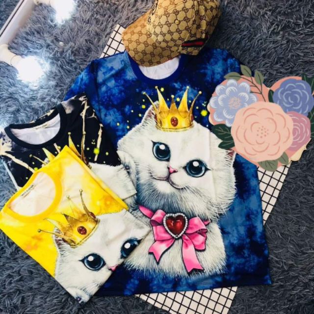 [FREESHIP TOÀN QUOC] Ao thun 3d in hình con mèo siêu rẻ 99k , không lo bong tróc, phông rộng