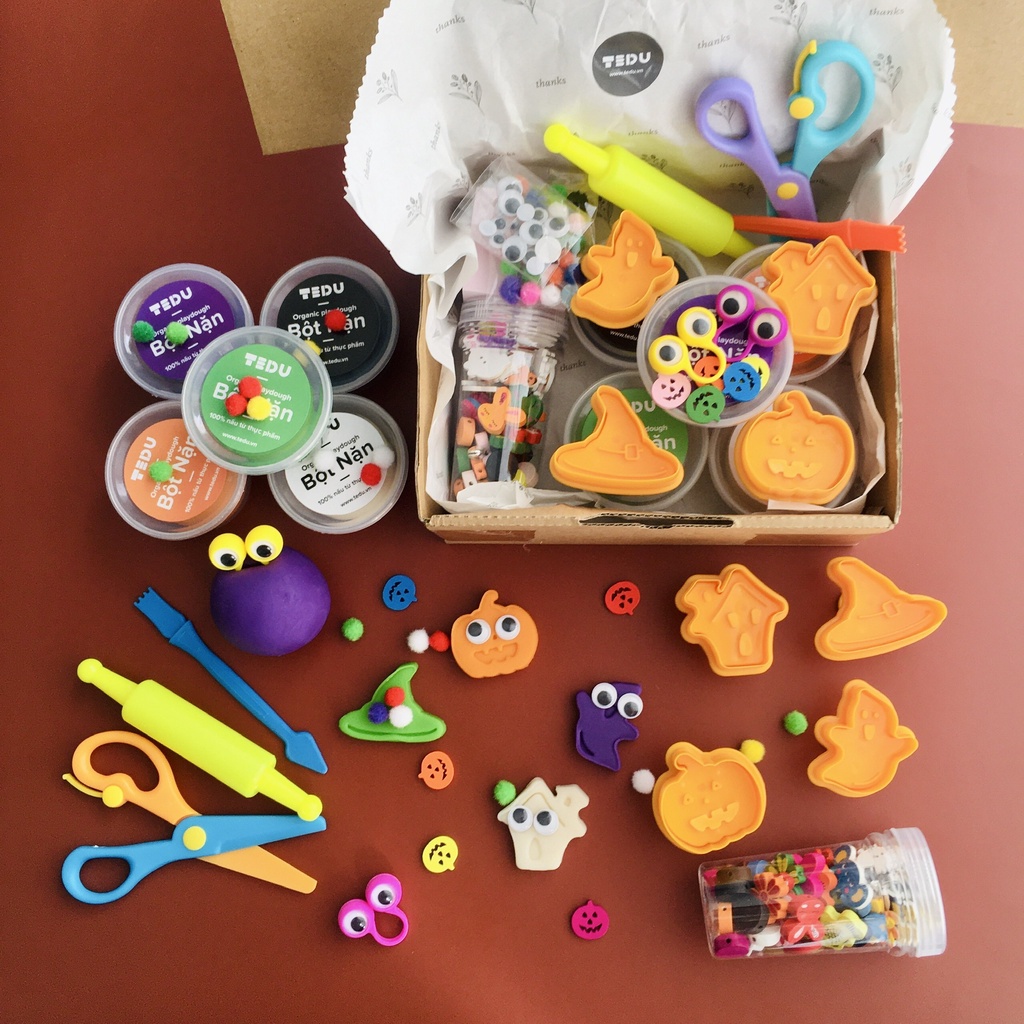 Combo Halloween Gift Set bột nặn đất nặn an toàn TEDU