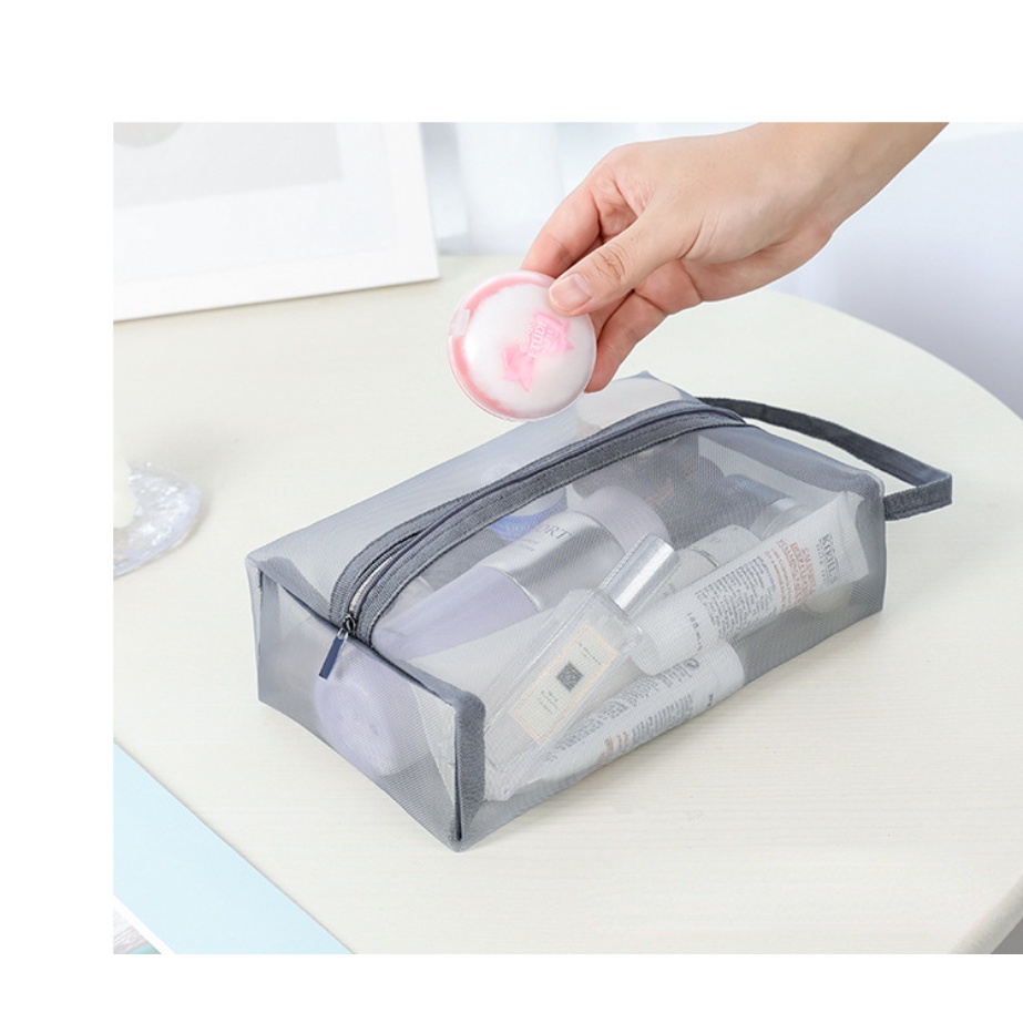 Túi Lưới Trong Suốt Đựng Mỹ Phẩm Tiện Dụng Khi Đi Du Lịch