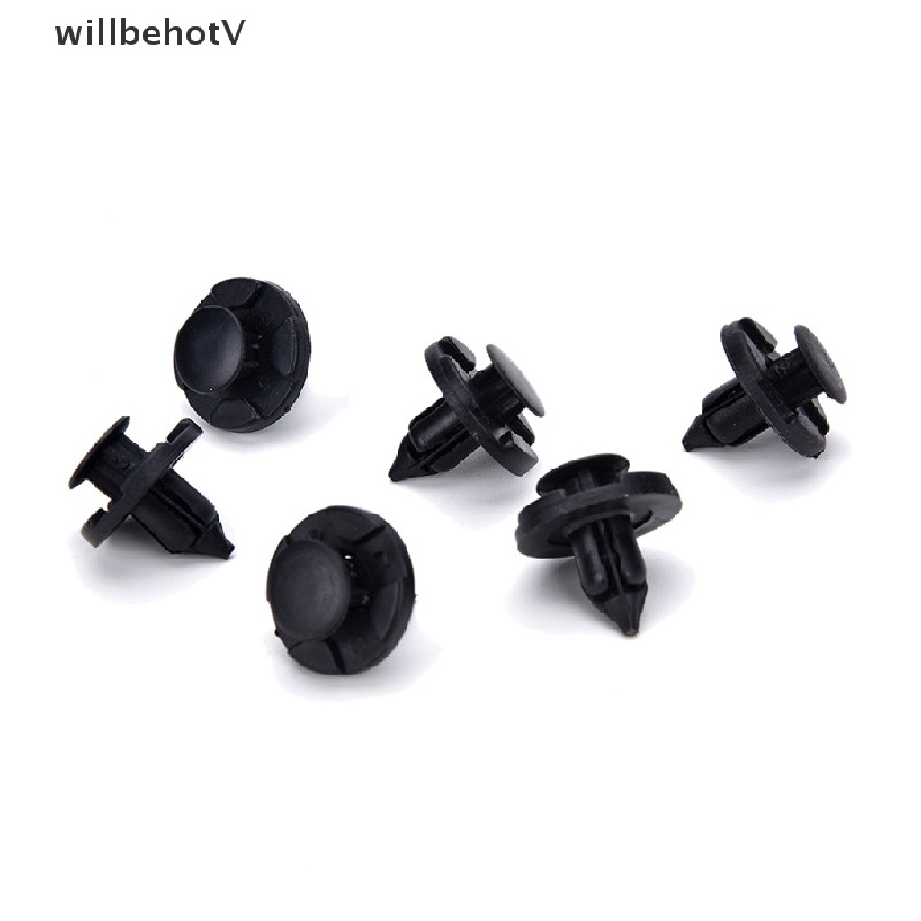 Set 50 Đinh Tán Nhựa 8mm Màu Đen Chuyên Dụng Cho Xe Hơi Fender