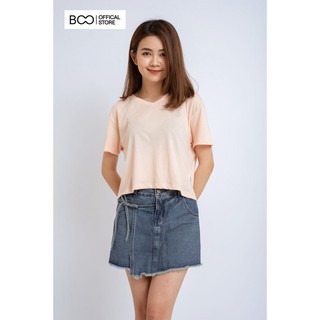  Áo Thun BOO nữ basic form rộng tay ngắn cổ tim