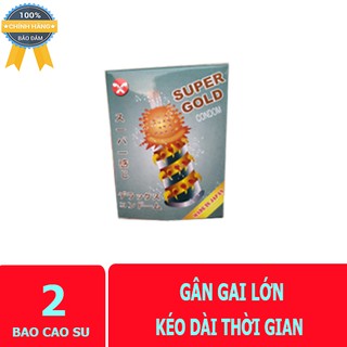 Bao cao su Super Gold Nhật Bản GÂN GAI Bi hộp 2 bcs