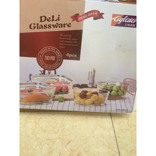 set 4 thố thủy tinh cao cấp Deli