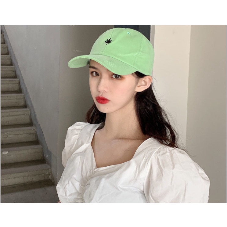 Mũ lưỡi trai nam nữ họa tiết thêu hình lá phong ,Nón kết phong cách Ulzzang form unisex nam nữ